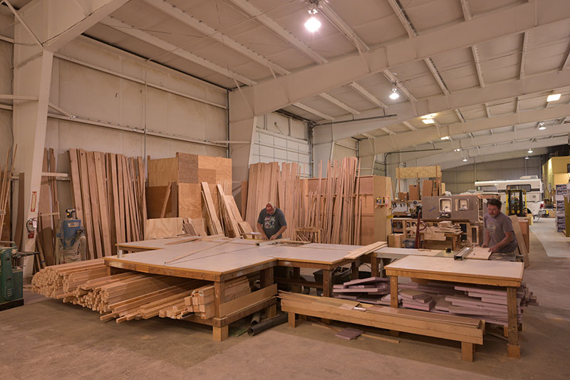 Alaskan Campers Winlock Wide Interior Wood Shop