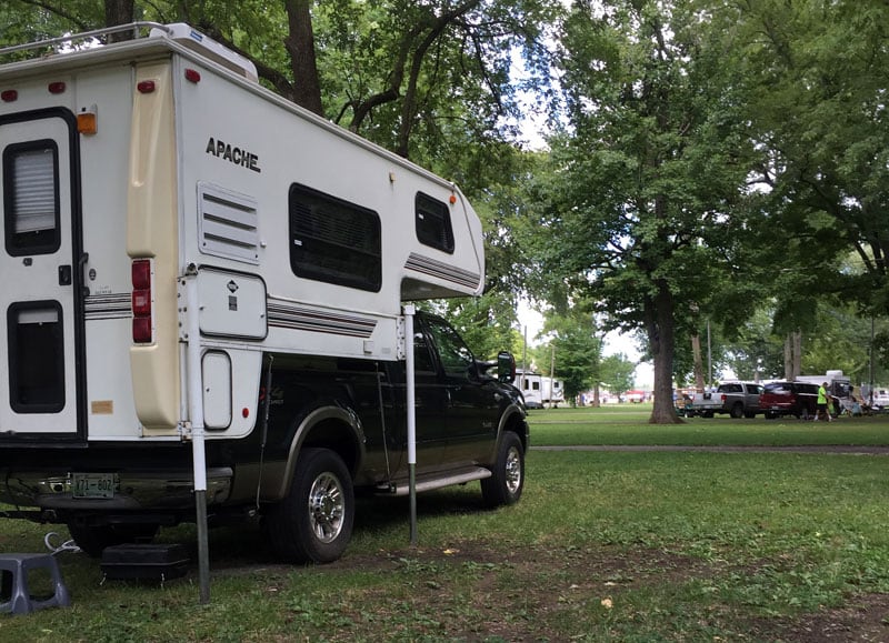 Apache Camper Family And Dog