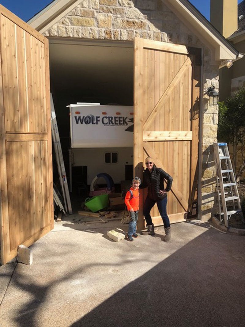 Garage Being Built for Camper with barn doors