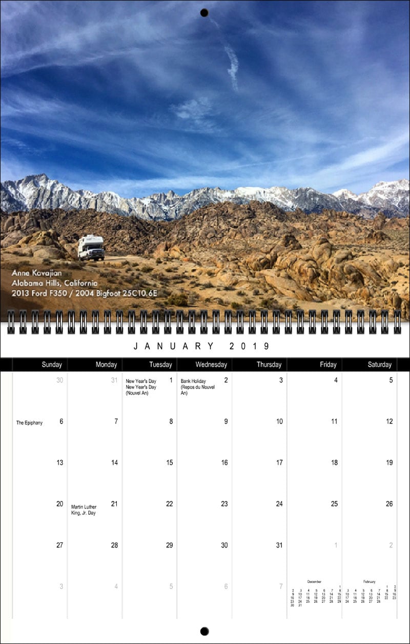 2019 TCM Calendar January