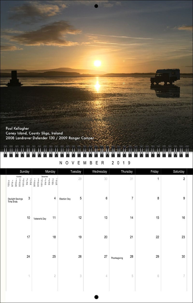 2019 TCM Calendar November