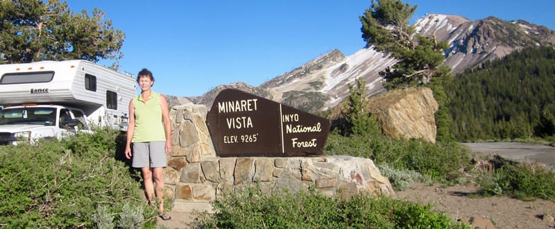 Minaret Vista Sign Inyo National Forest