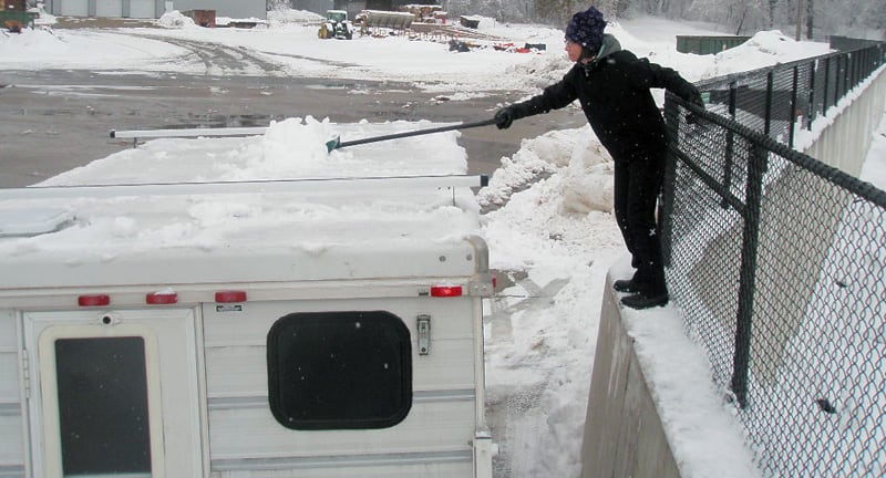 Clearing Snow Off Northstar TC800 Camper