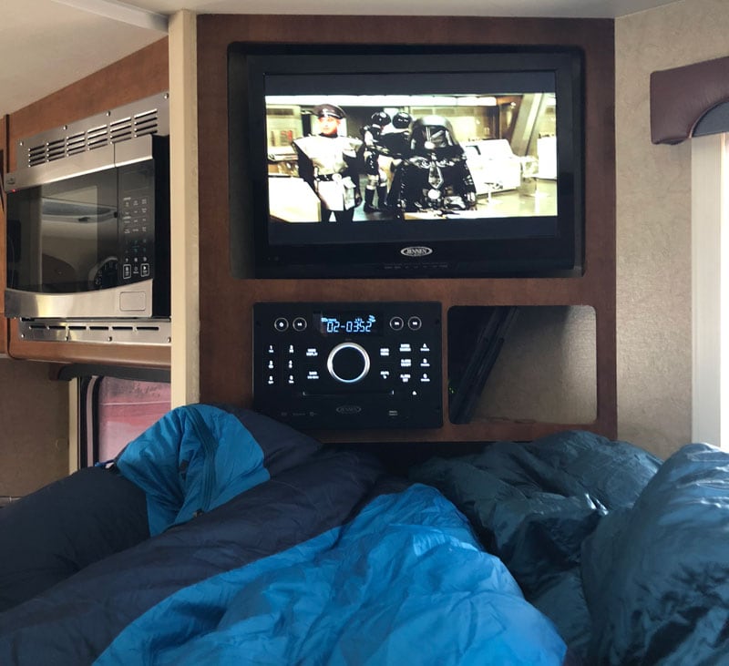 Watching Movie In Camper