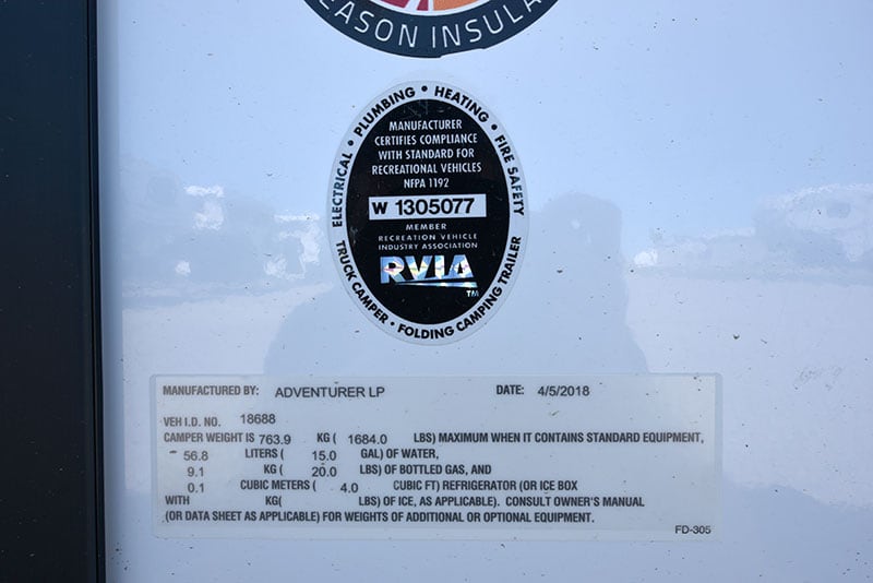 Adventurer 80GS Exterior Weight Sticker 2