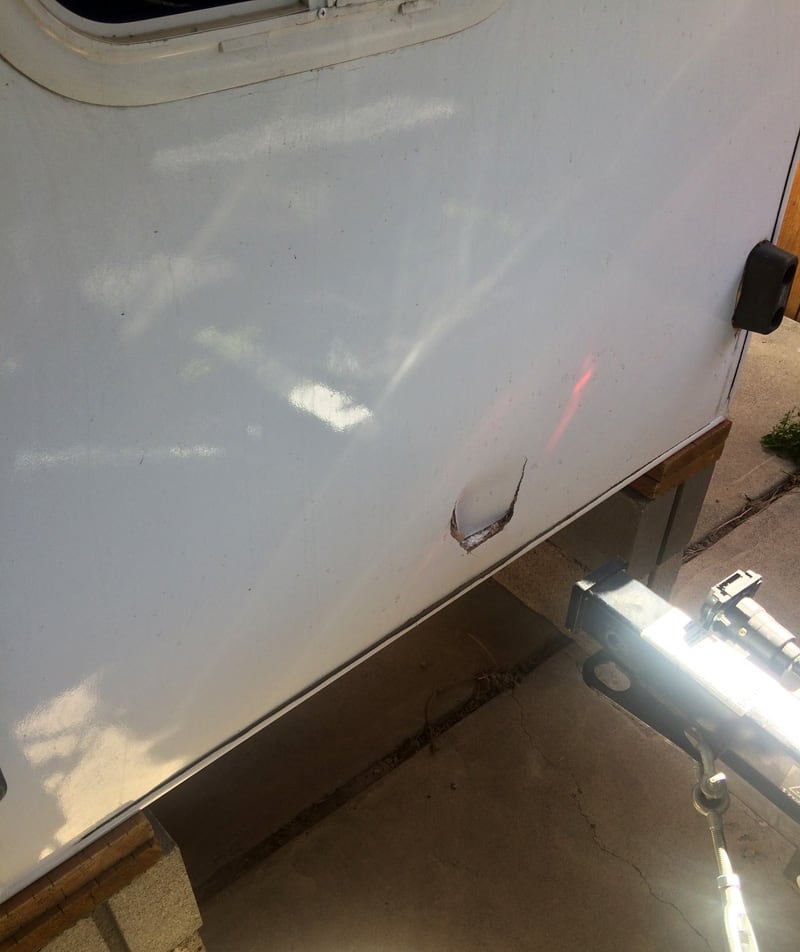 Hitch Extender Punching Hole In Camper