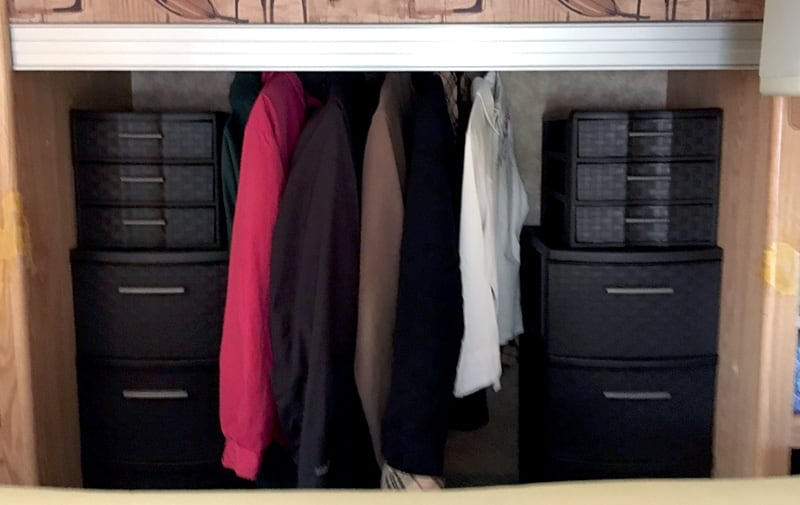 Closet Drawers And Hanging Area