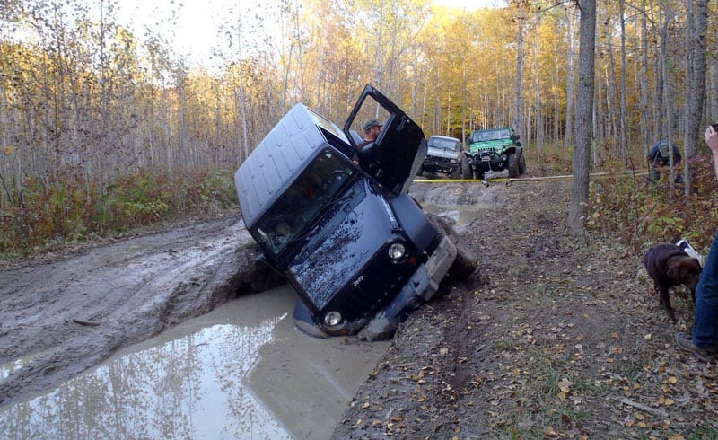 Jeep Rubicon In Mud Michigan