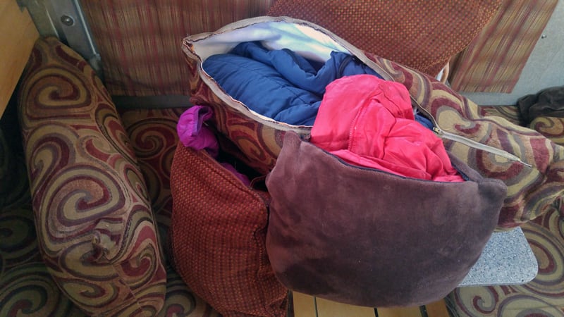 Pillow Storage For Jackets