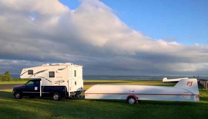 Towing Glider With Truck Camper