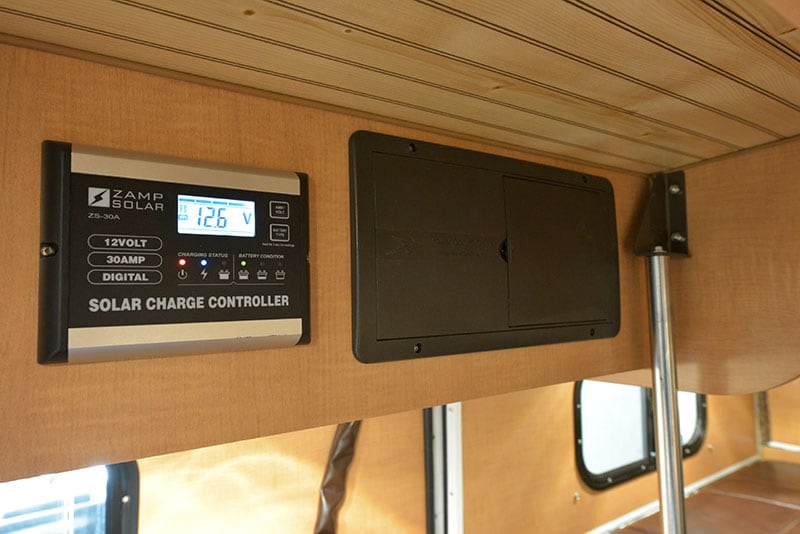 Alaskan Camper Kitchen Upper Solar Controller Fuse Panel