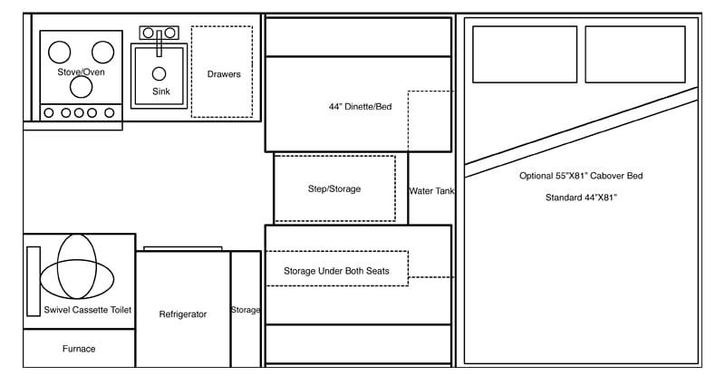 Alaskan Review 8-Foot Camper Floor Plan