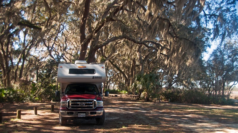 Camper At Hopkins Prairie Campsite