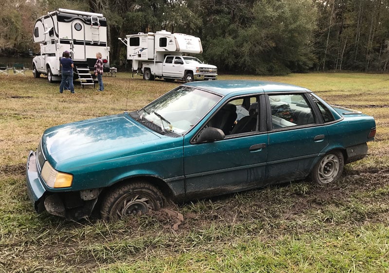 Ford Tempo Stuck In Mud