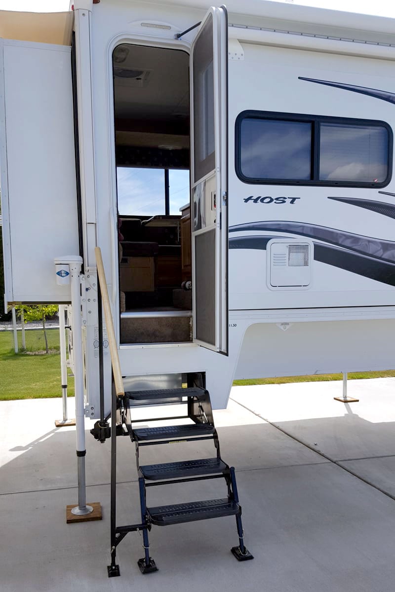 Banister For Camper Makes Entry Safer