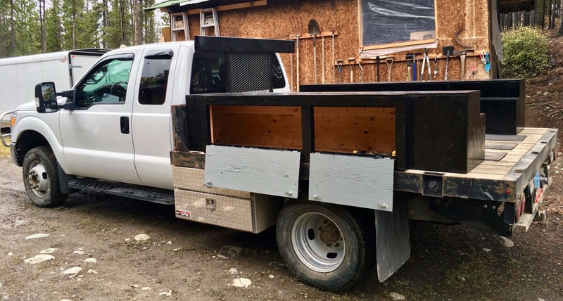 Flatbed Truck Storage Boxes Open