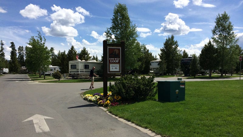 Grizzly RV Park in the town of West Yellowstone