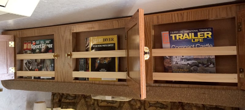 Magazines On Front Of Bunk Storage Compartment