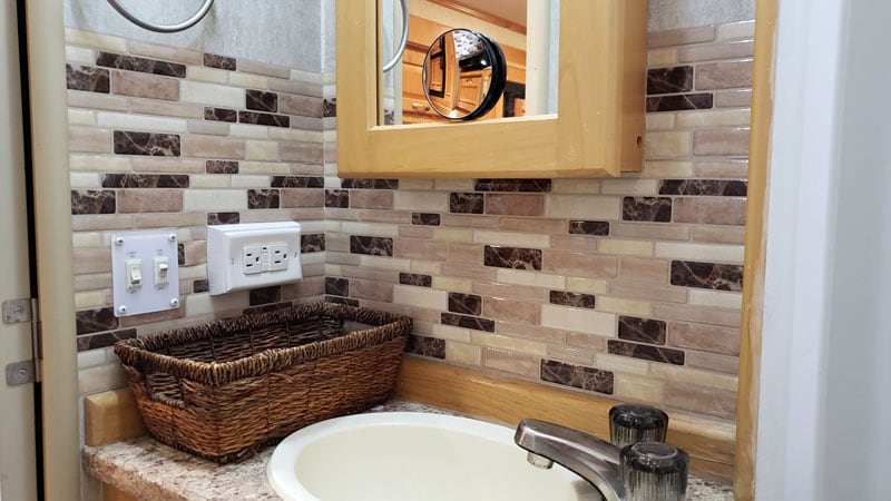 Backsplash Camper Bathroom