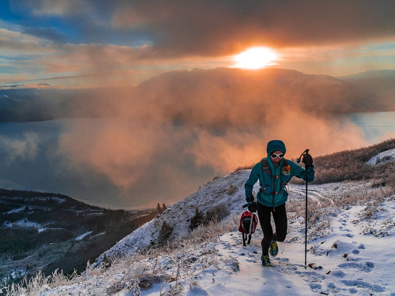 Climbing Up Bird Ridge For Sunset After Work With The Pooch