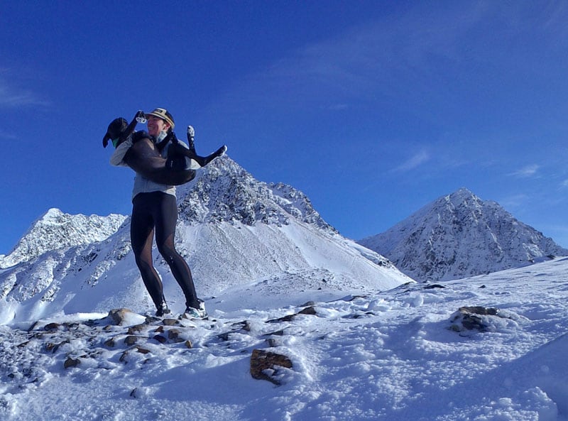 Snow With Dex On Crow Pass Outside Of Girdwood