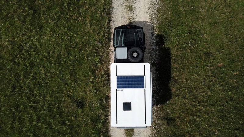 Aerial View Four Wheel Camper Grizzly