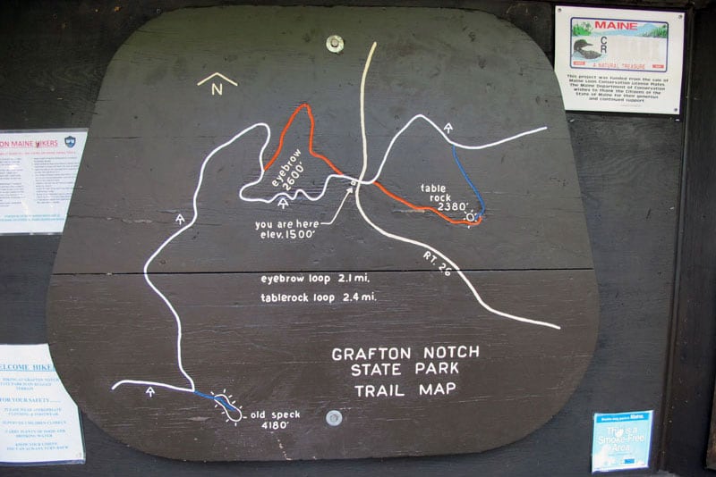 Grafton Notch State Park In Maine Trail Map