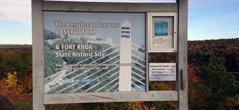 Penobscot Narrows Observatory Sign