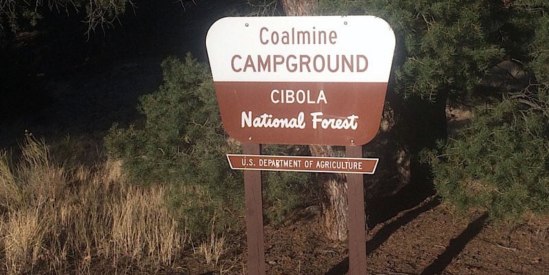 Coalmine Campground Cibola National Forest Sign