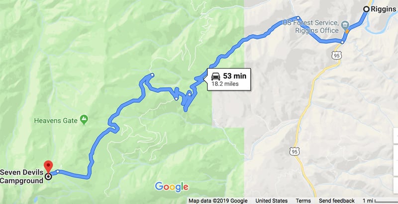 Seven Devils Campground Map