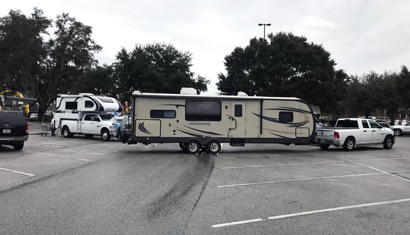 Travel Trailer Taking Up Lots Of Space