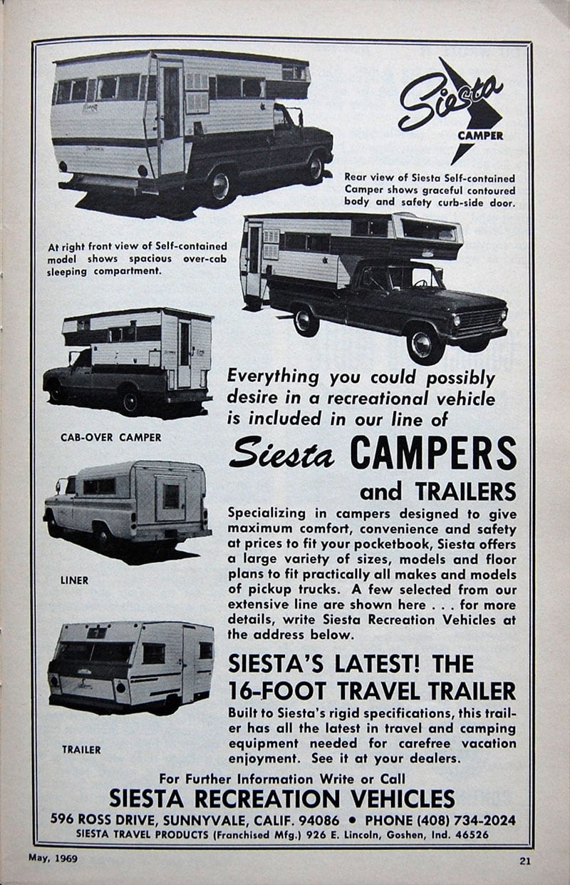 1969 Siesta Camper Ad