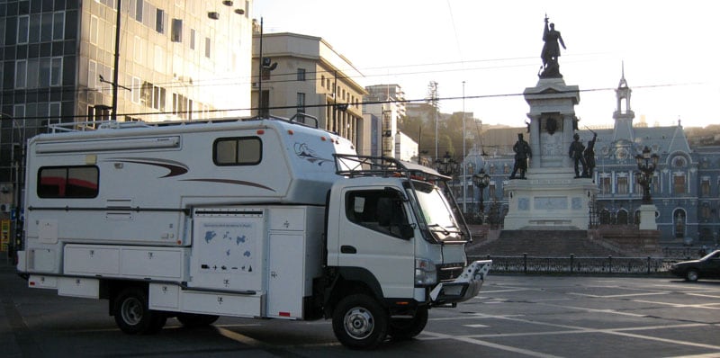 Plaza in front of the Armada (Naval) headquarters and memorial in Valparaiso, Chile, Photo by Douglas Hackney