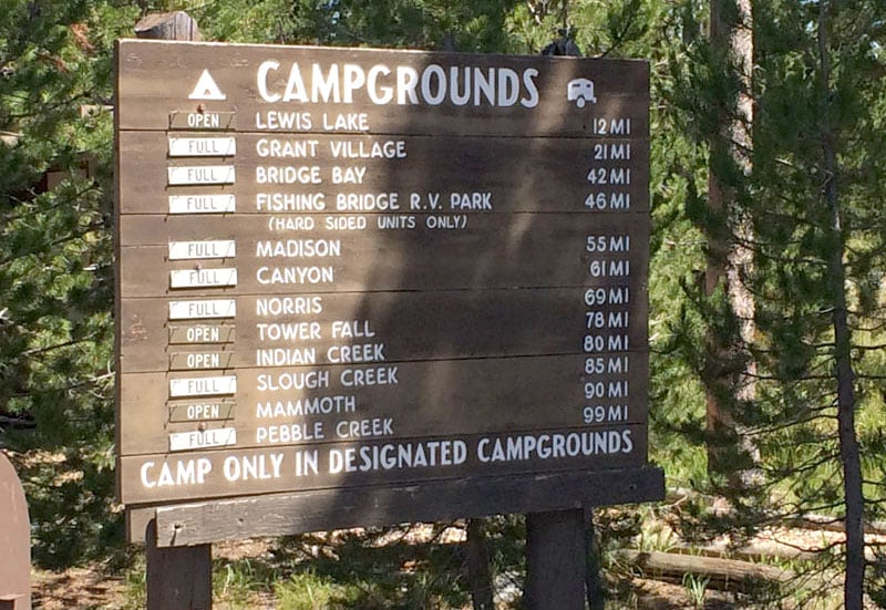 Full Campgrounds Make Reservations