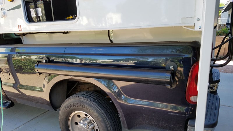 Magnetic Sewer Hose Carrier Attached To Truck