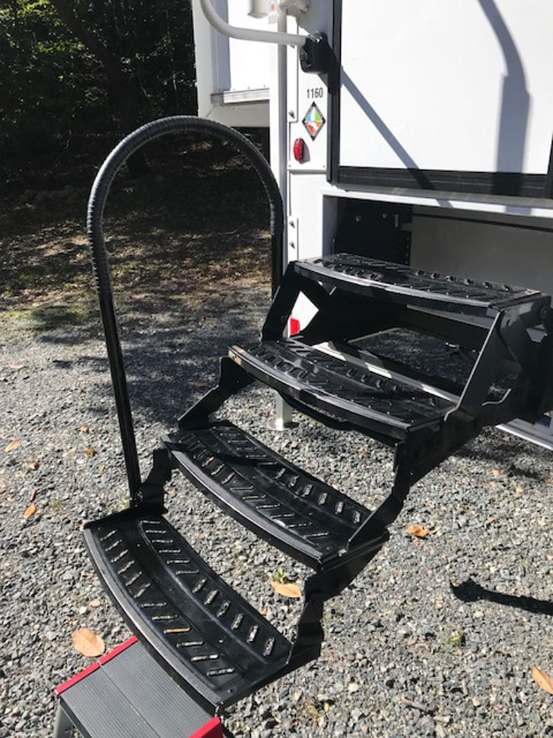 Removable Hand Rail side entry camper