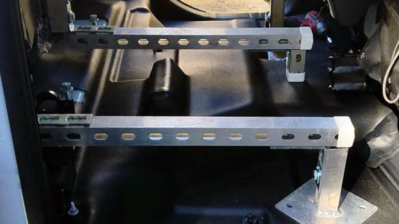 Back Seat Unistrut Truck Camper Mod