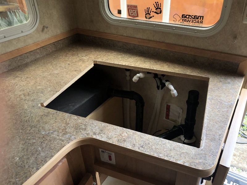 Camper Sink Hole And Plumbing