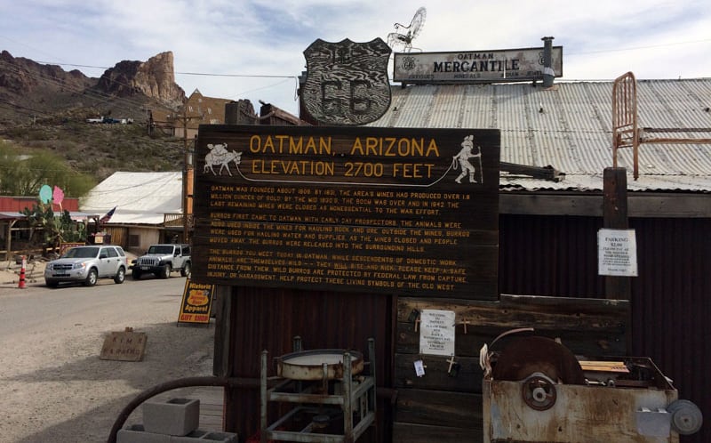 Oatman, Arizona Elevation 2700 Feet