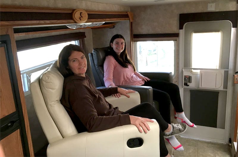 Sitting Comfortably In Recliners In Camper