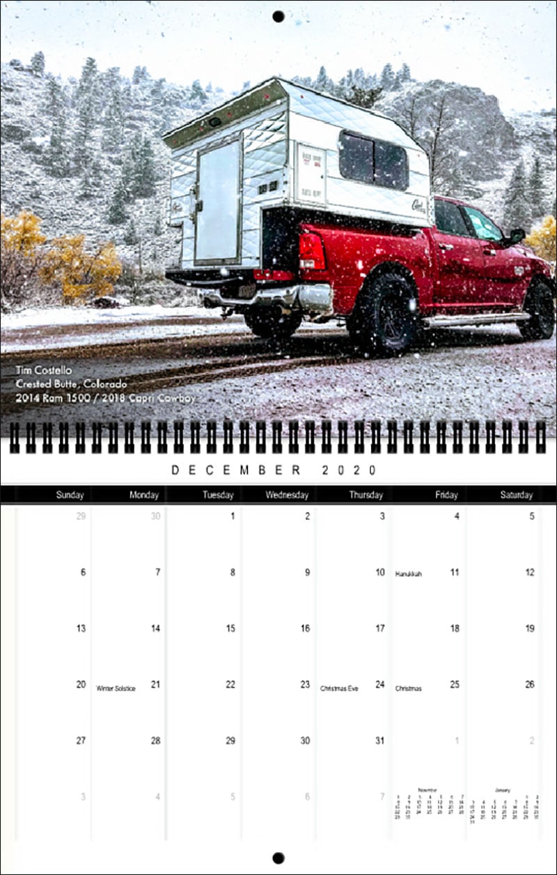 2020 TCM Calendar December