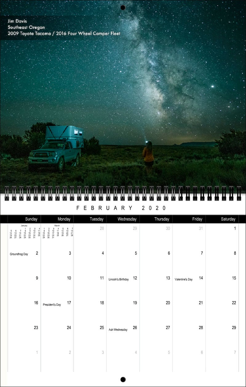 2020 TCM Calendar February