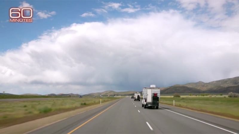 Capri Camper On Highway To Next Rodeo