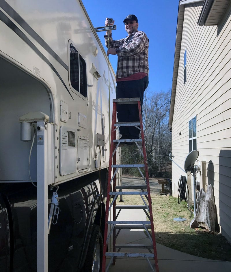 Tim Zeh Measuring Arctic Fox Camper Height