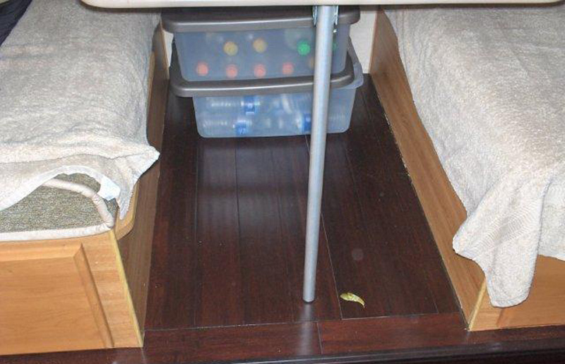 Bamboo Floor Under Camper Dinette