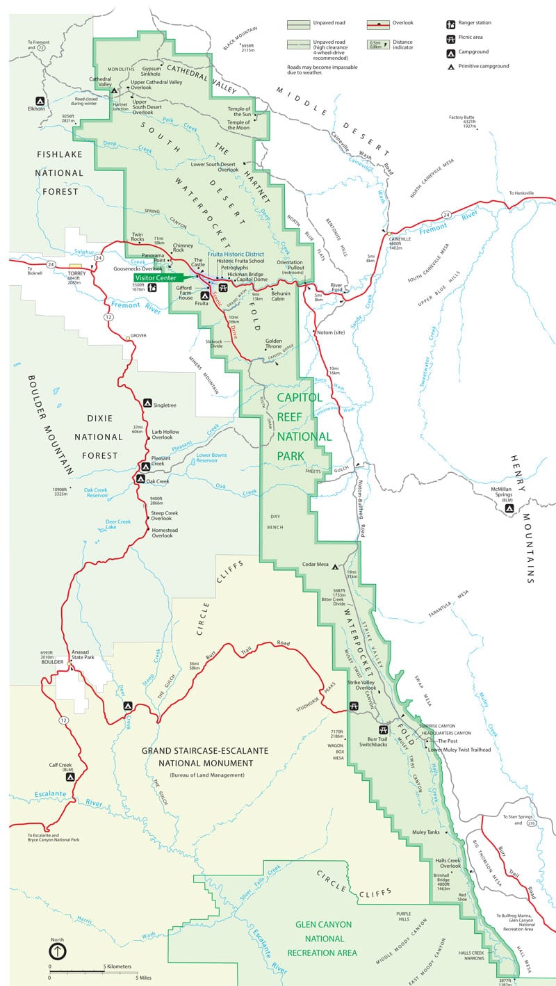 Capitol Reef National Park Map