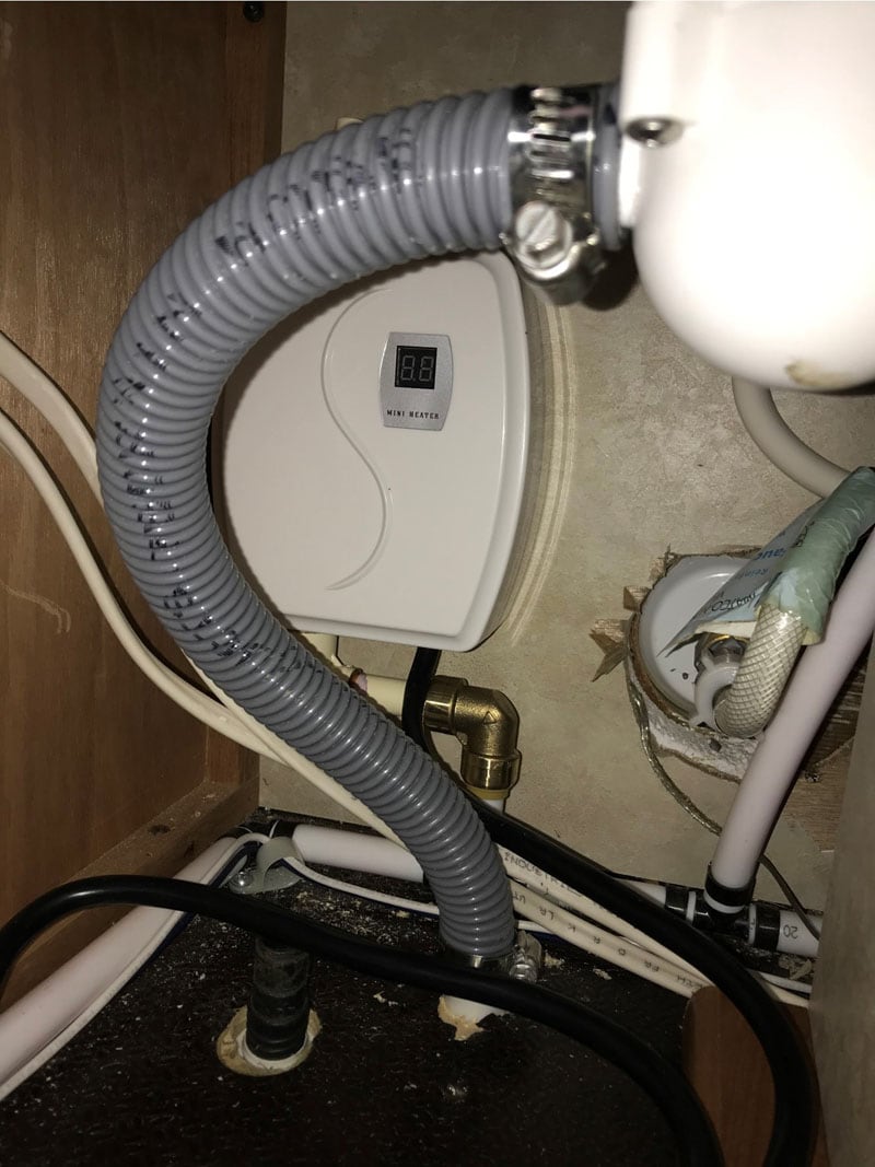 InLine Electric Water Heater Hooked Up