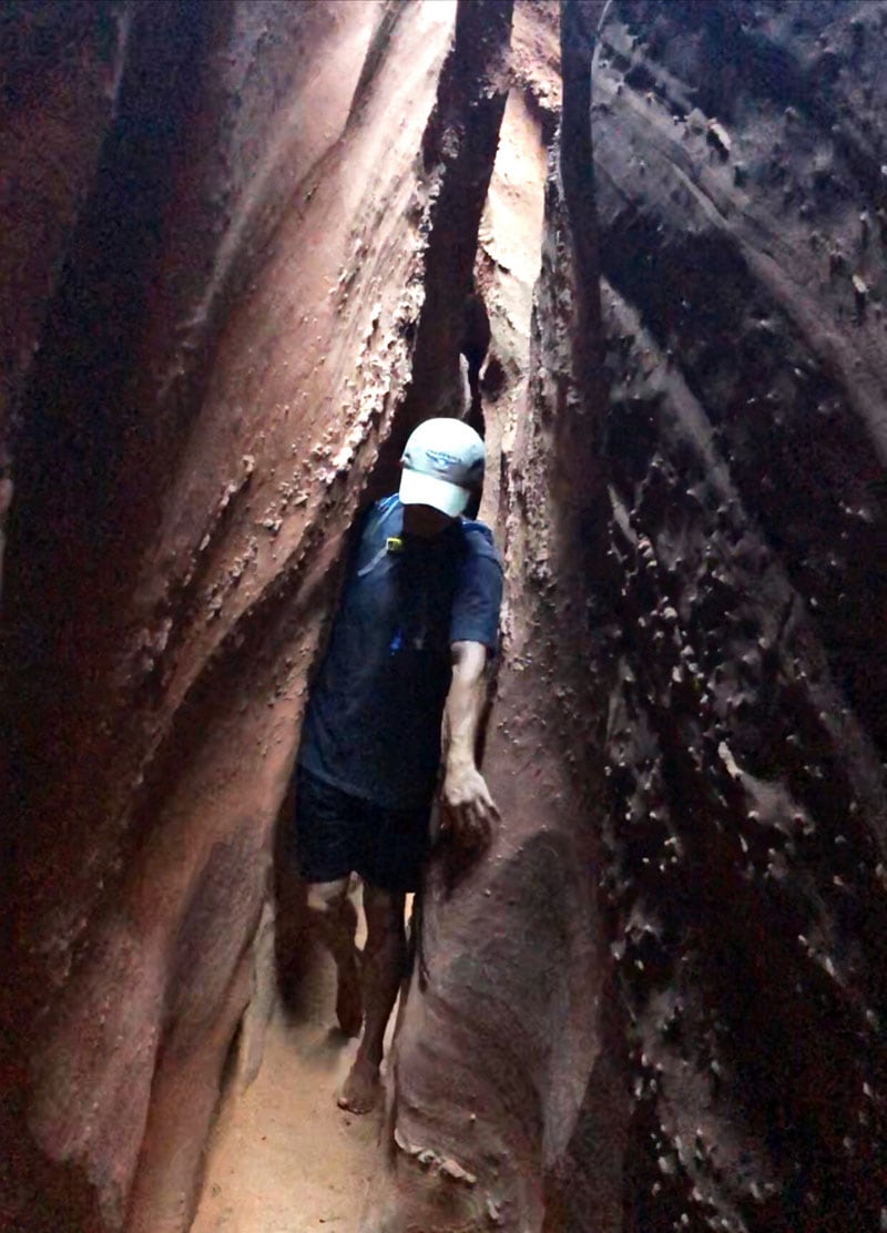 Near Kanab Utah Narrow Spooky Slot Canyon