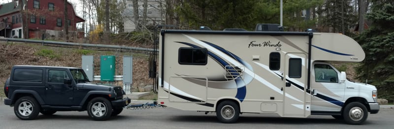 Class C Motor Home With Jeep