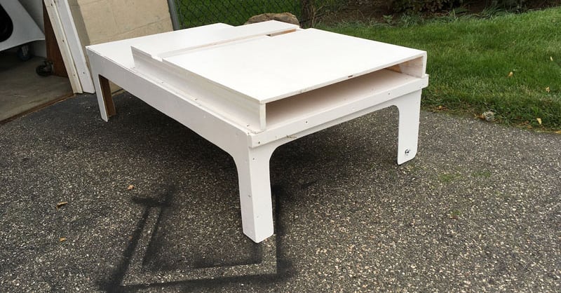 Back Seat Platform Being Painted